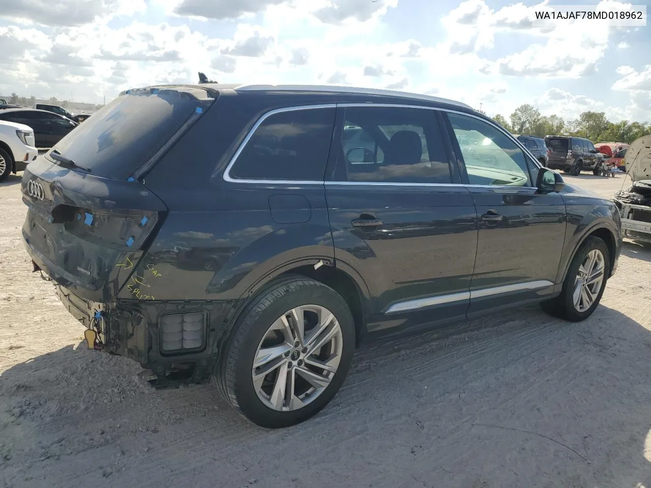 2021 Audi Q7 Premium VIN: WA1AJAF78MD018962 Lot: 77936954