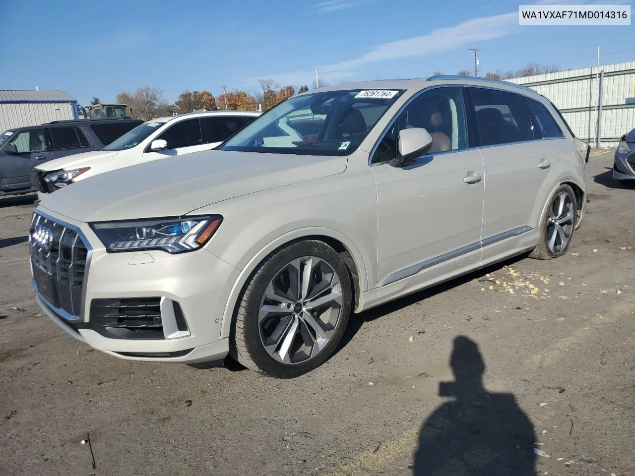 2021 Audi Q7 Prestige VIN: WA1VXAF71MD014316 Lot: 78261764