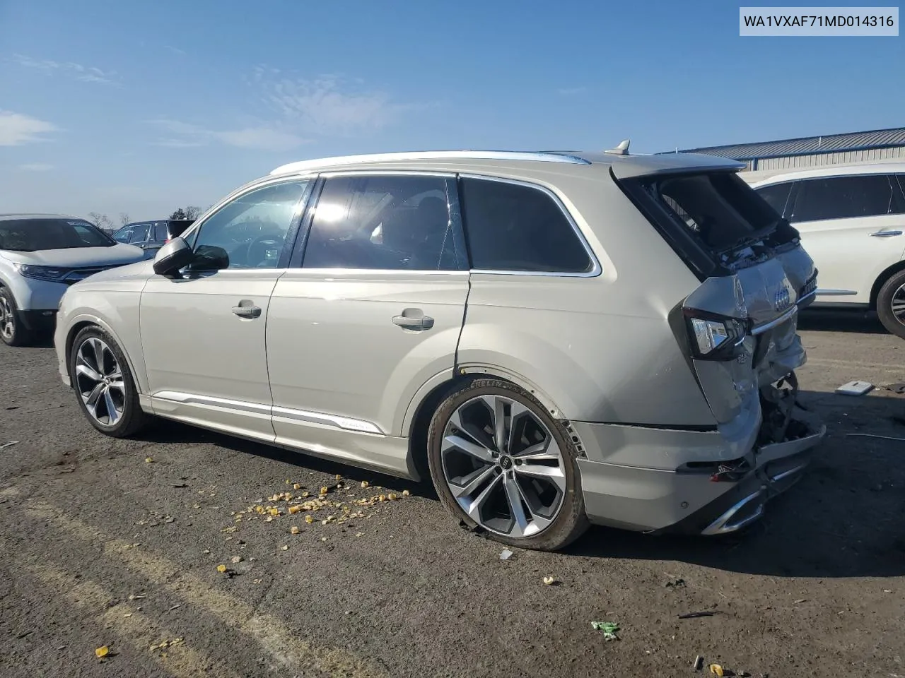 2021 Audi Q7 Prestige VIN: WA1VXAF71MD014316 Lot: 78261764