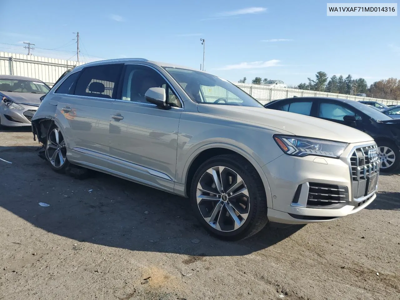 2021 Audi Q7 Prestige VIN: WA1VXAF71MD014316 Lot: 78261764