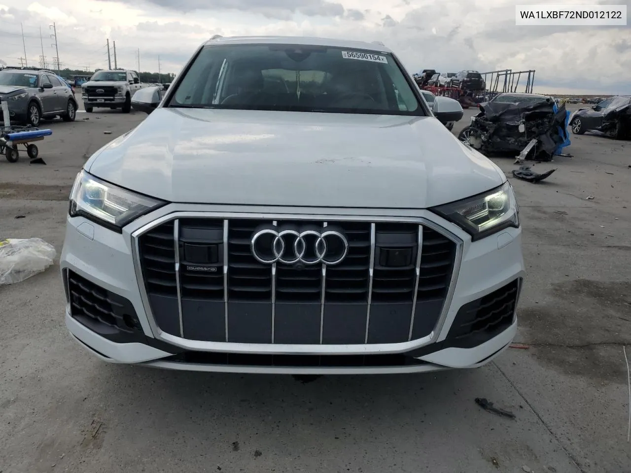 2022 Audi Q7 Premium Plus VIN: WA1LXBF72ND012122 Lot: 56590154