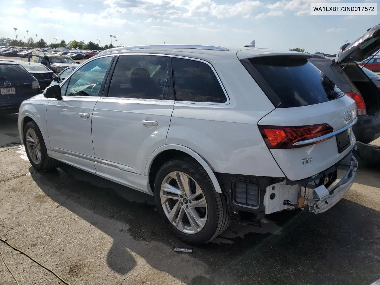 2022 Audi Q7 Premium Plus VIN: WA1LXBF73ND017572 Lot: 69627564