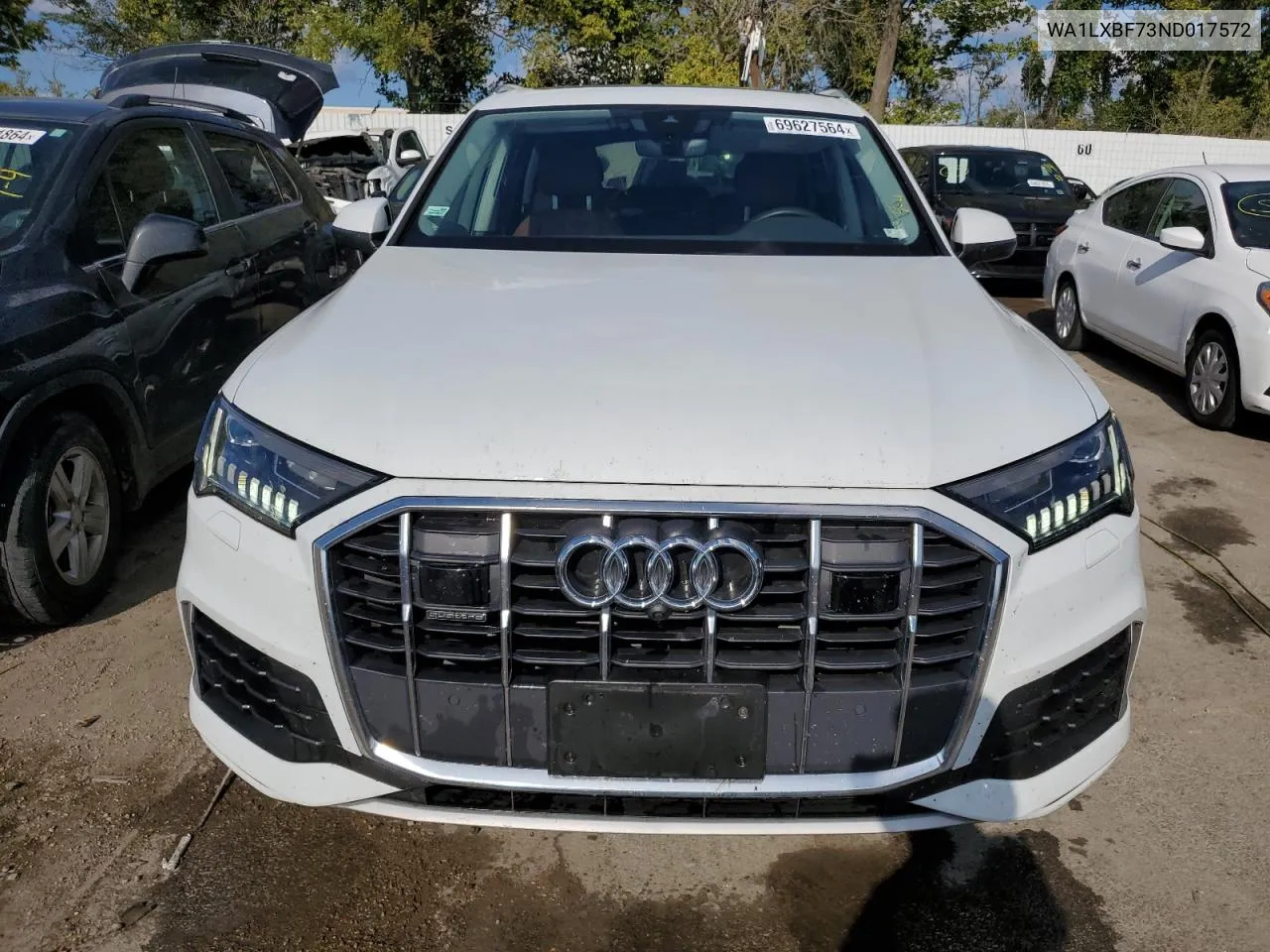 2022 Audi Q7 Premium Plus VIN: WA1LXBF73ND017572 Lot: 69627564