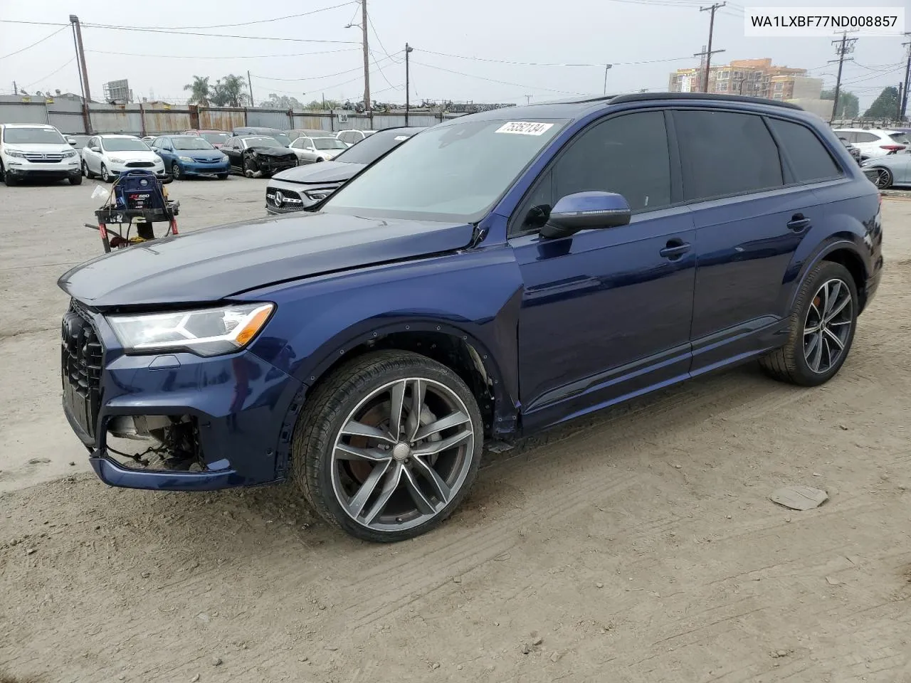 2022 Audi Q7 Premium Plus VIN: WA1LXBF77ND008857 Lot: 75352134