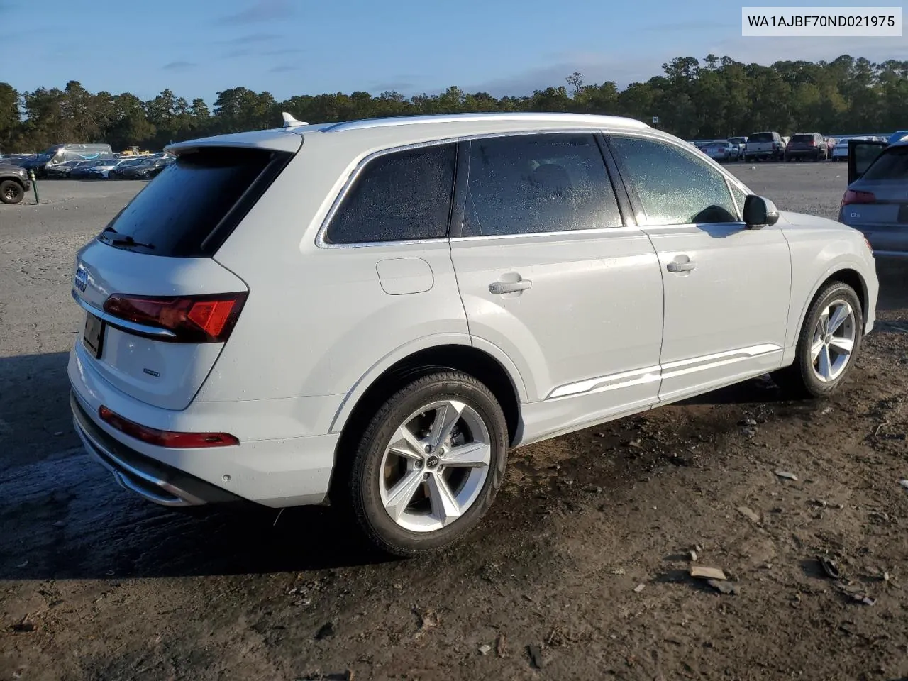 2022 Audi Q7 Premium VIN: WA1AJBF70ND021975 Lot: 77817704