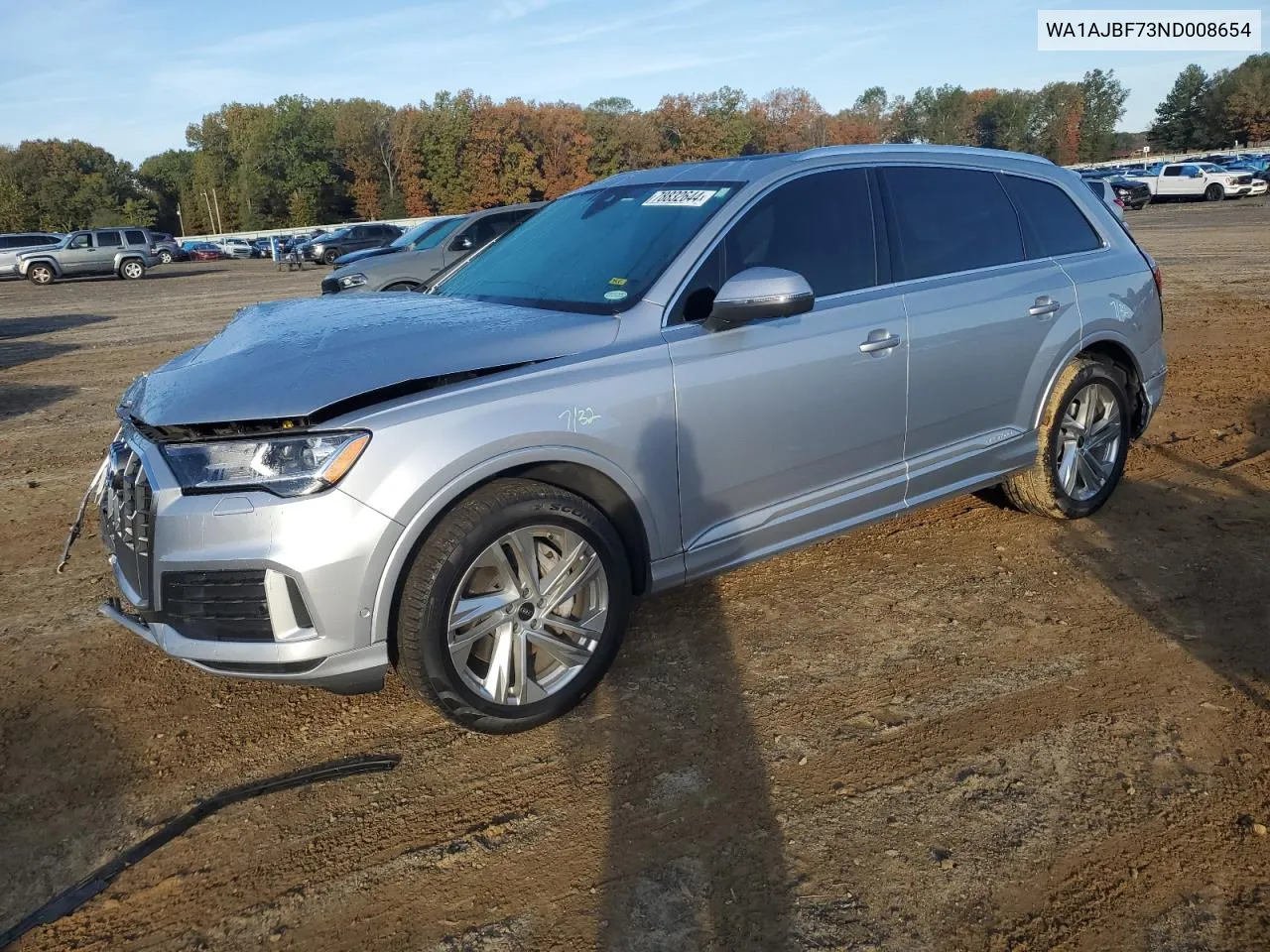 2022 Audi Q7 Premium VIN: WA1AJBF73ND008654 Lot: 78832644