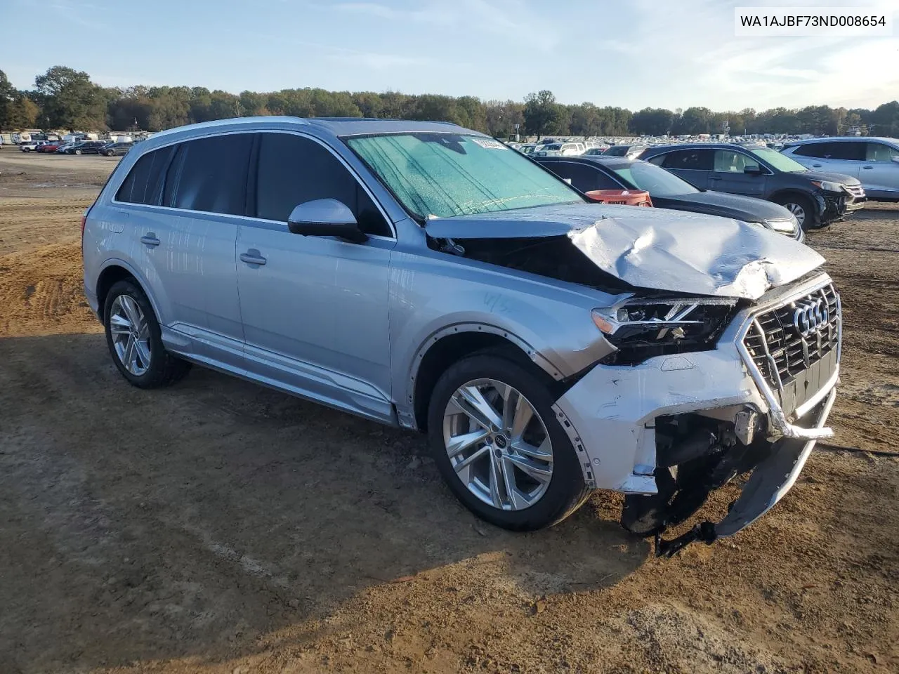 2022 Audi Q7 Premium VIN: WA1AJBF73ND008654 Lot: 78832644