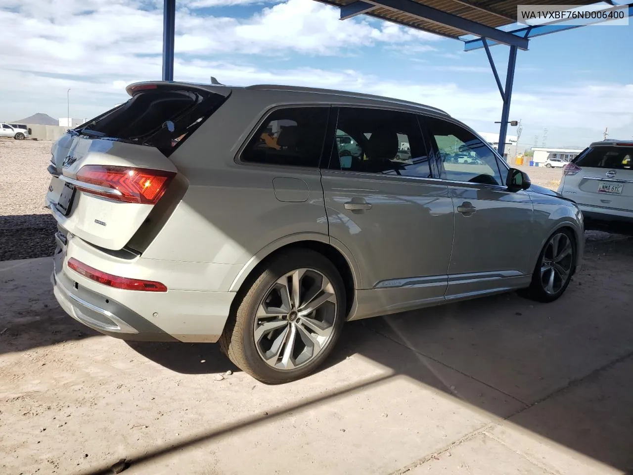 2022 Audi Q7 Prestige VIN: WA1VXBF76ND006400 Lot: 78958764