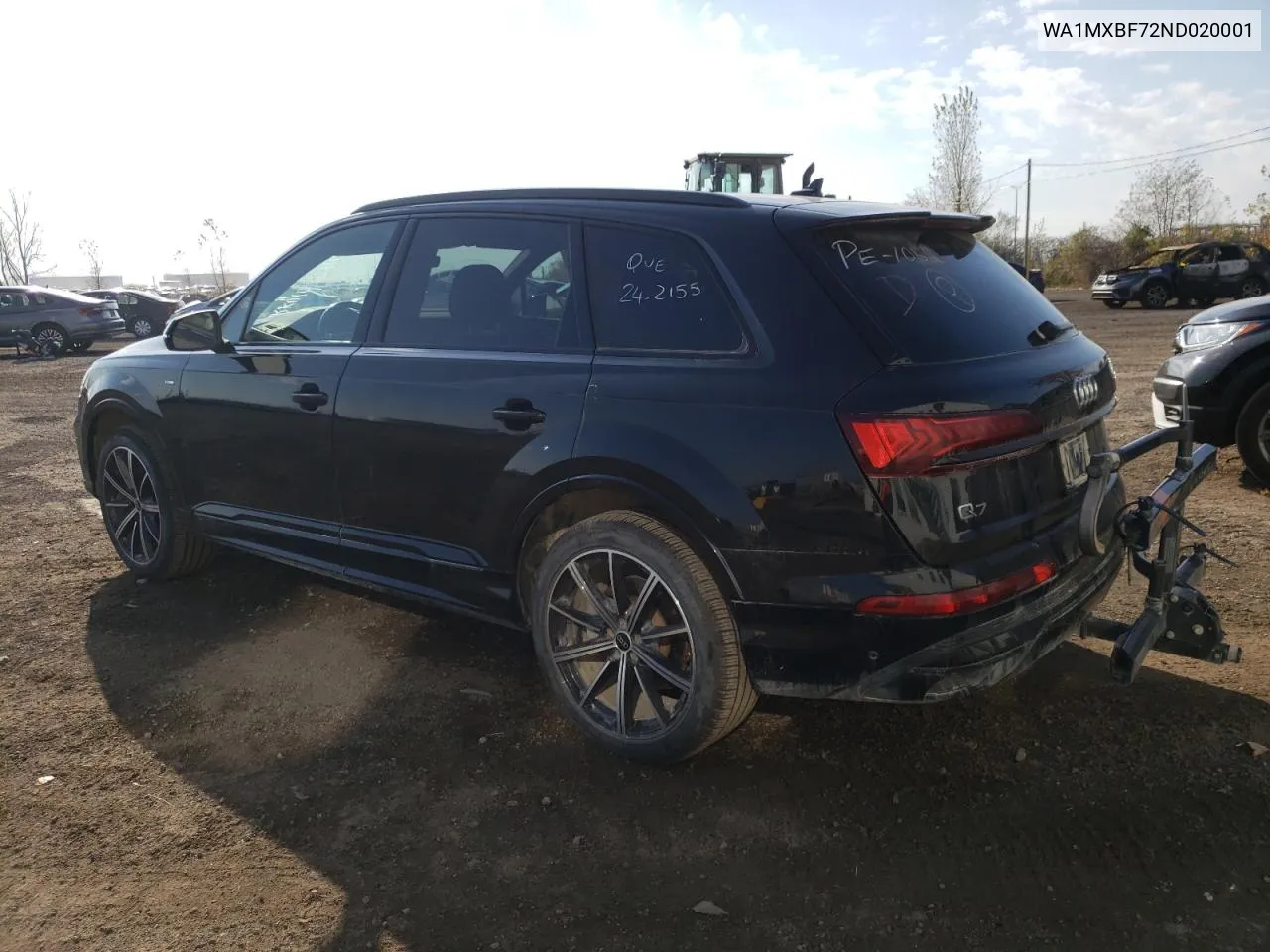 2022 Audi Q7 Progressiv VIN: WA1MXBF72ND020001 Lot: 78973544