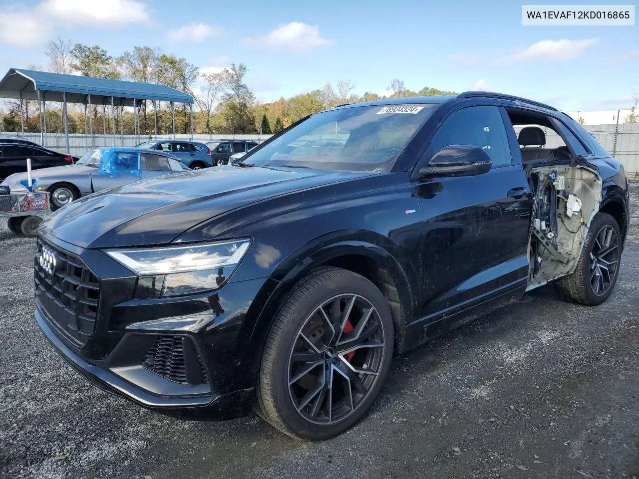 2019 Audi Q8 Premium Plus S-Line VIN: WA1EVAF12KD016865 Lot: 78934524