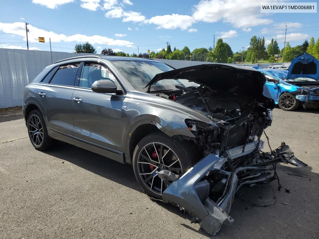 2021 Audi Q8 Premium Plus S-Line VIN: WA1EVAF11MD006881 Lot: 60148234