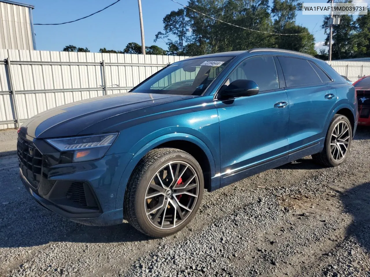 2021 Audi Q8 Prestige S-Line VIN: WA1FVAF19MD039731 Lot: 72284644