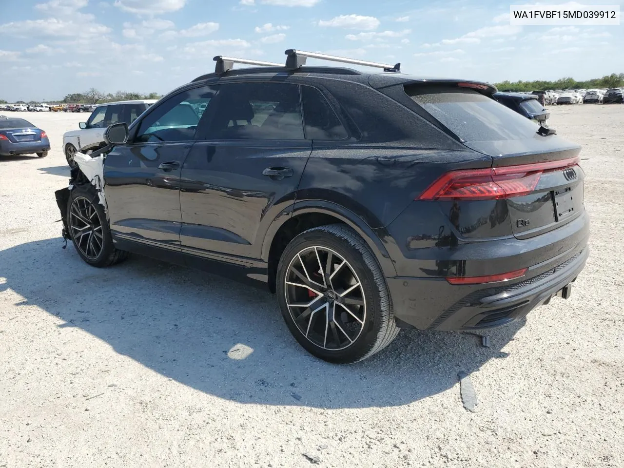 2021 Audi Q8 Prestige S-Line VIN: WA1FVBF15MD039912 Lot: 74401454