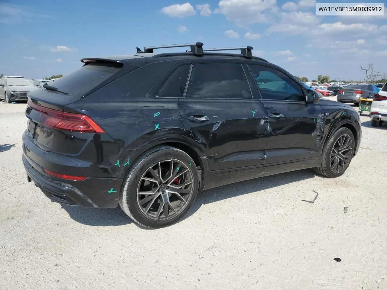 2021 Audi Q8 Prestige S-Line VIN: WA1FVBF15MD039912 Lot: 74401454