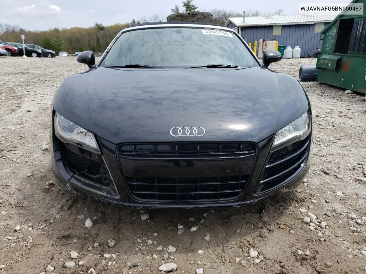 2011 Audi R8 5.2 Quattro VIN: WUAVNAFG5BN000487 Lot: 53643794