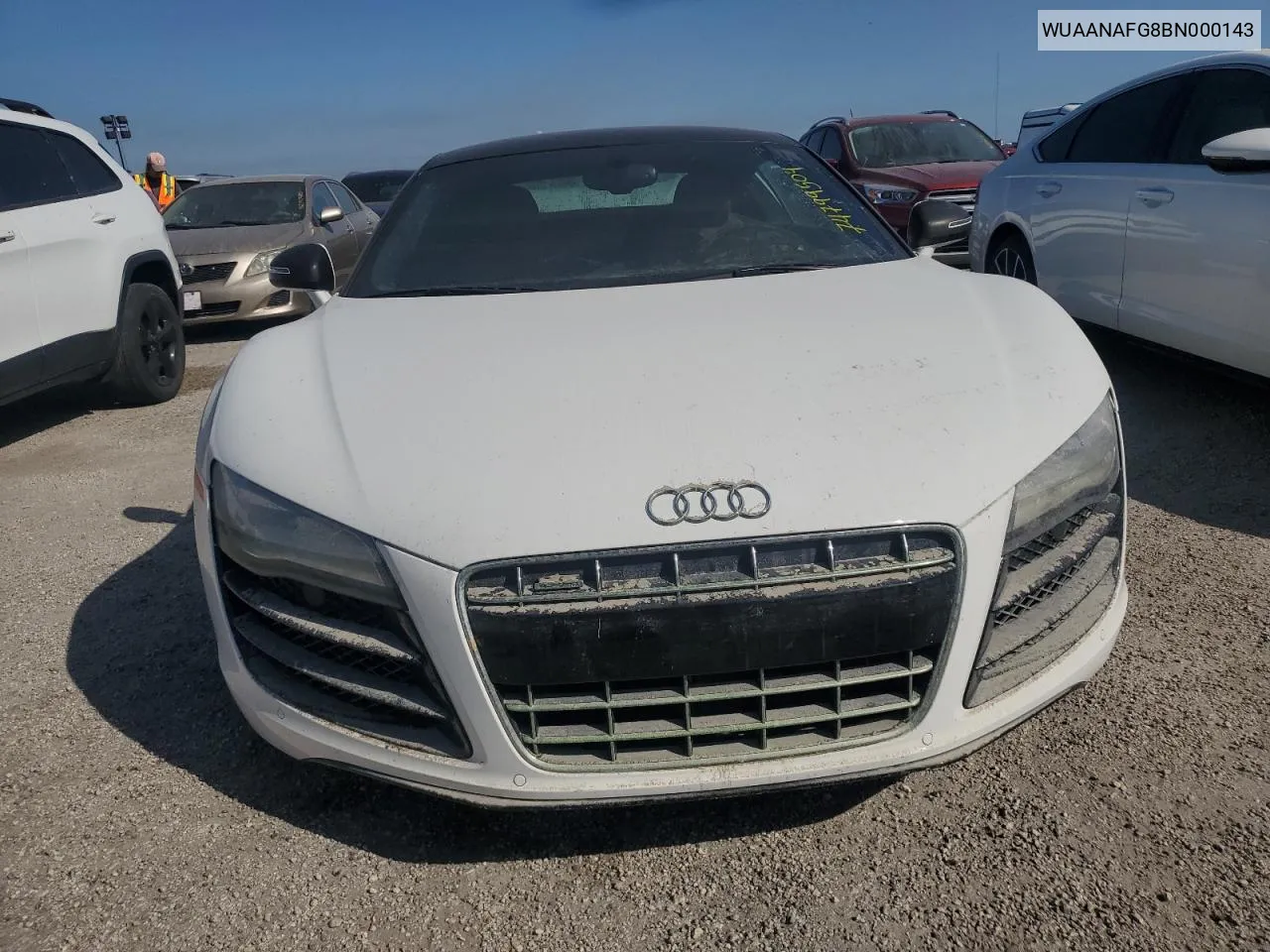 2011 Audi R8 5.2 Quattro VIN: WUAANAFG8BN000143 Lot: 74799504