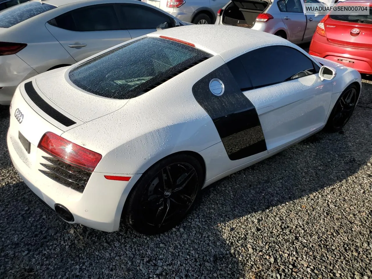 2014 Audi R8 4.2 Quattro VIN: WUADUAFG5EN000704 Lot: 73885864