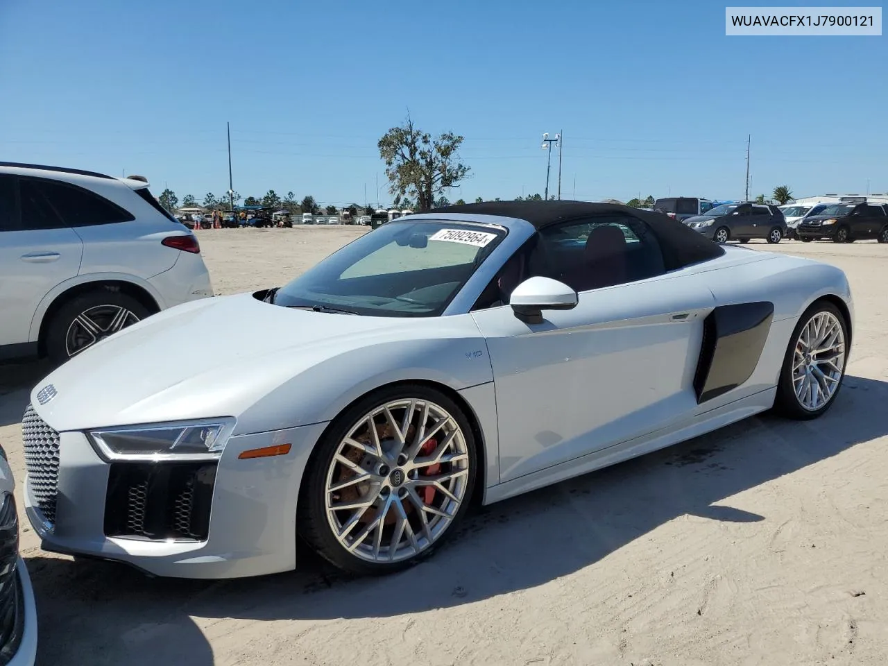 2018 Audi R8 Spyder VIN: WUAVACFX1J7900121 Lot: 75092964