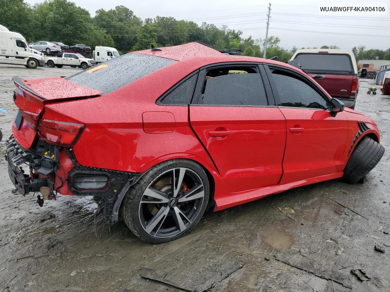 2019 Audi Rs3 VIN: WUABWGFF4KA904106 Lot: 72851844