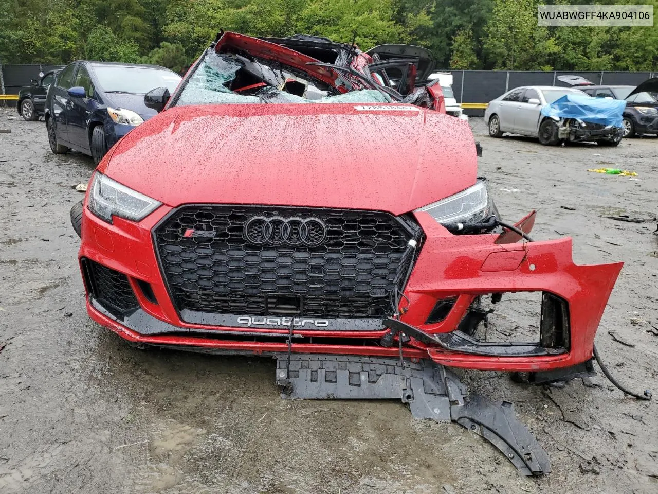 2019 Audi Rs3 VIN: WUABWGFF4KA904106 Lot: 72851844