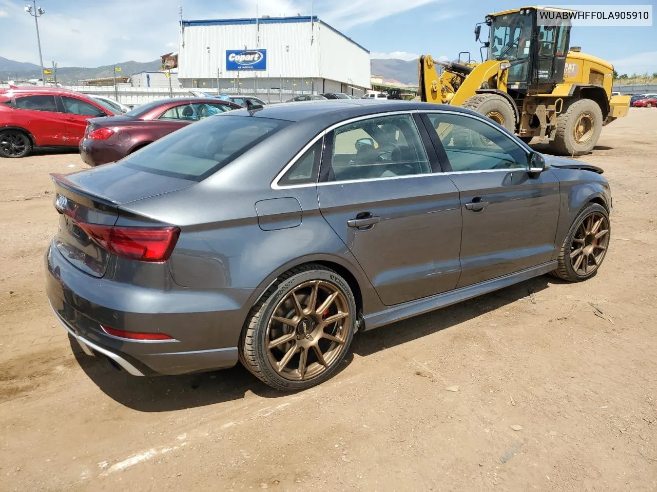 2020 Audi Rs3 VIN: WUABWHFF0LA905910 Lot: 60707024