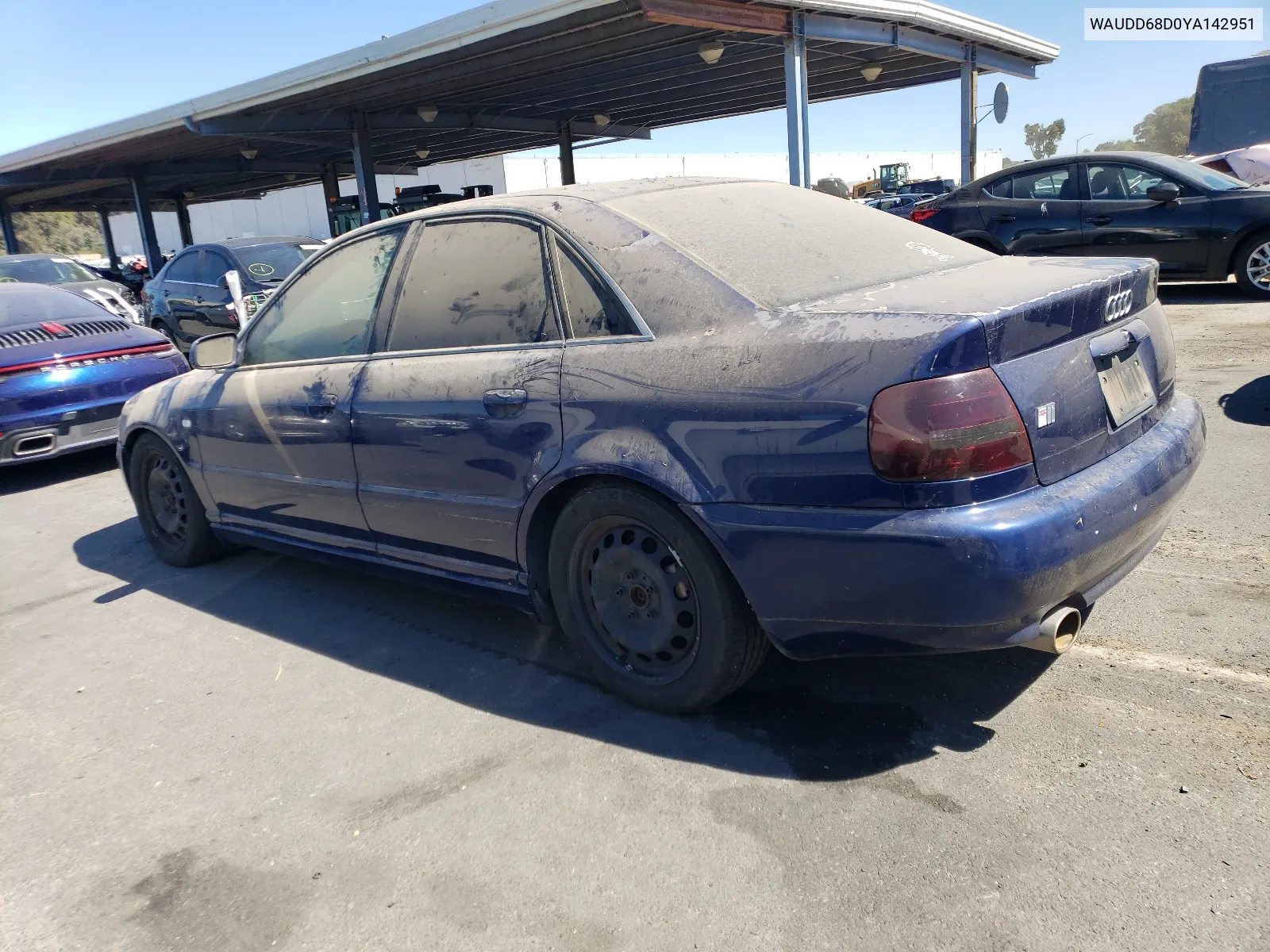 2000 Audi S4 2.7 Quattro VIN: WAUDD68D0YA142951 Lot: 67419634