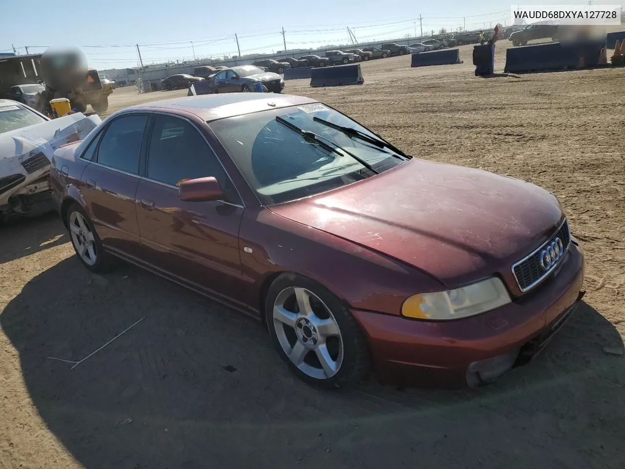 2000 Audi S4 2.7 Quattro VIN: WAUDD68DXYA127728 Lot: 75094394