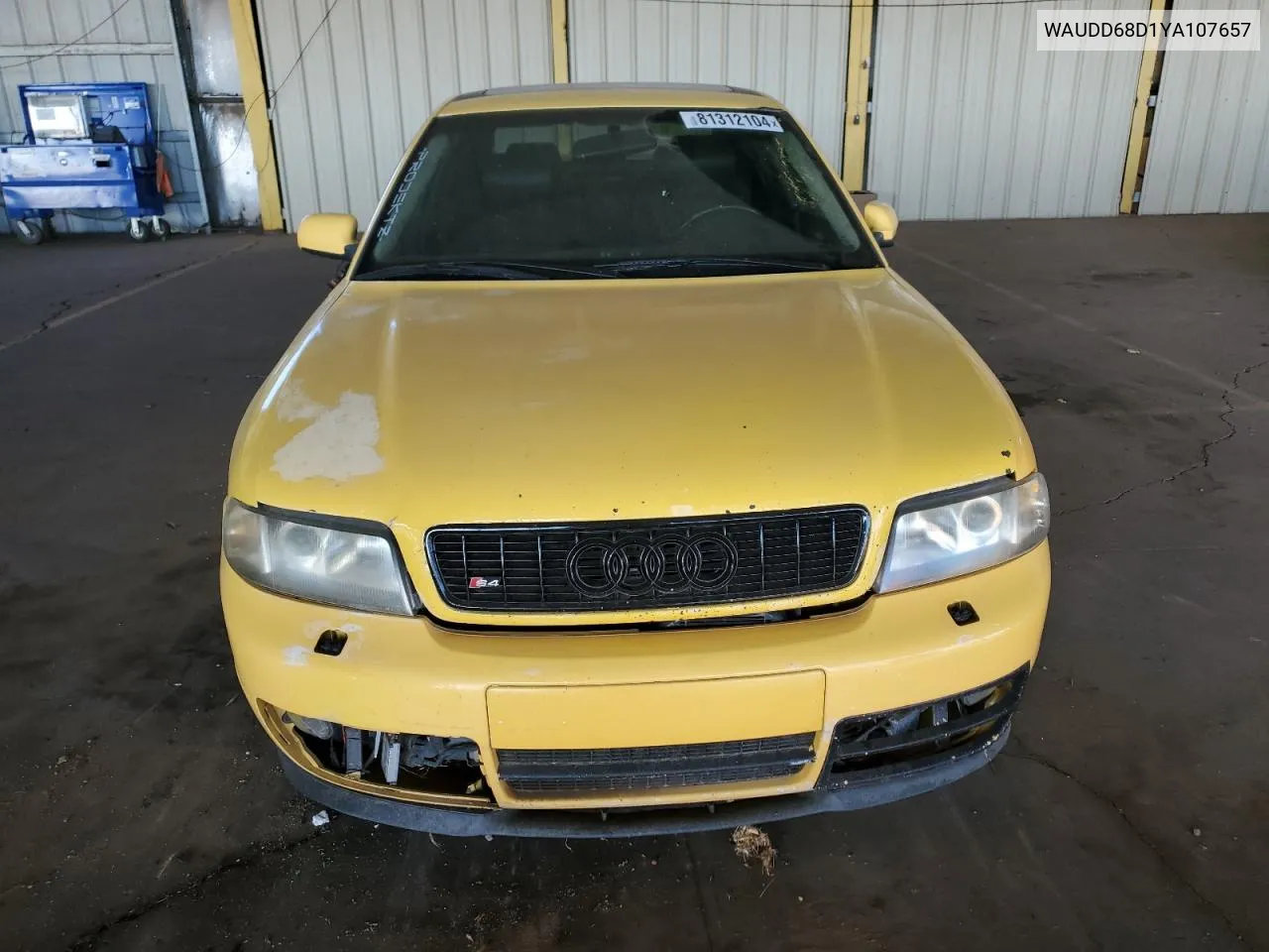 2000 Audi S4 2.7 Quattro VIN: WAUDD68D1YA107657 Lot: 81312104