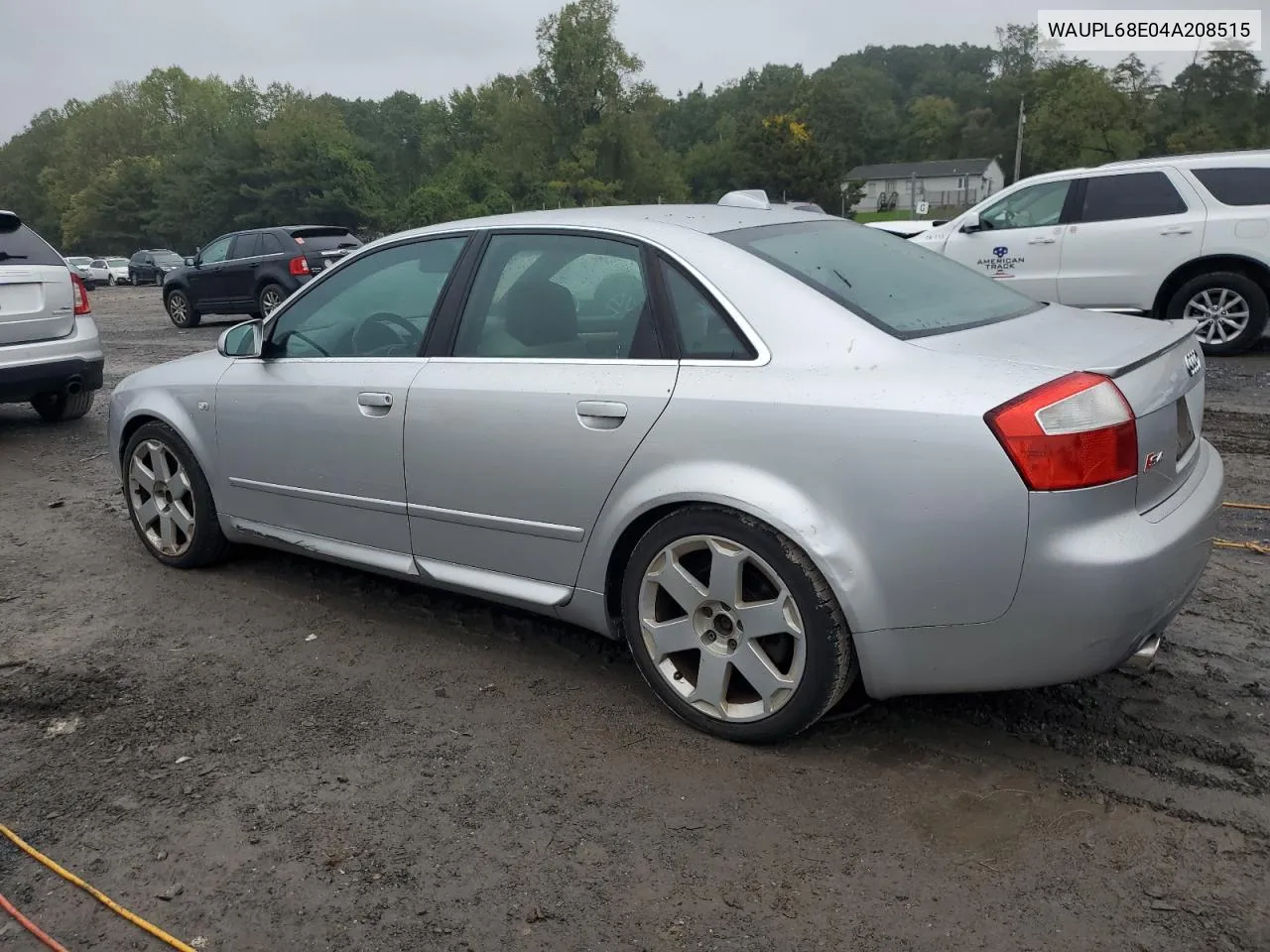 2004 Audi S4 VIN: WAUPL68E04A208515 Lot: 74025304