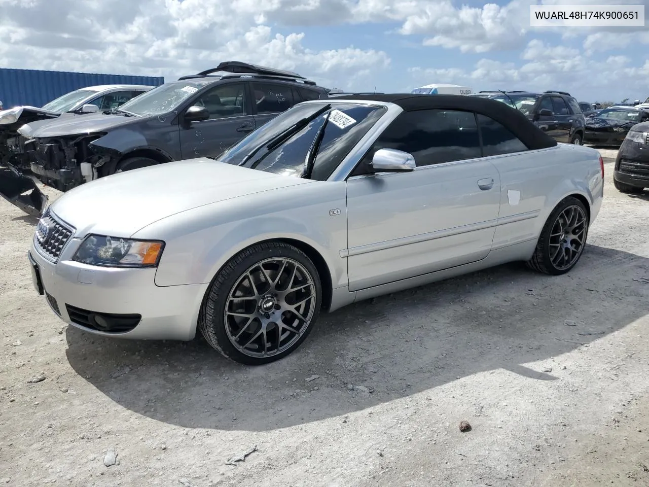 2004 Audi S4 Quattro Cabriolet VIN: WUARL48H74K900651 Lot: 78488794