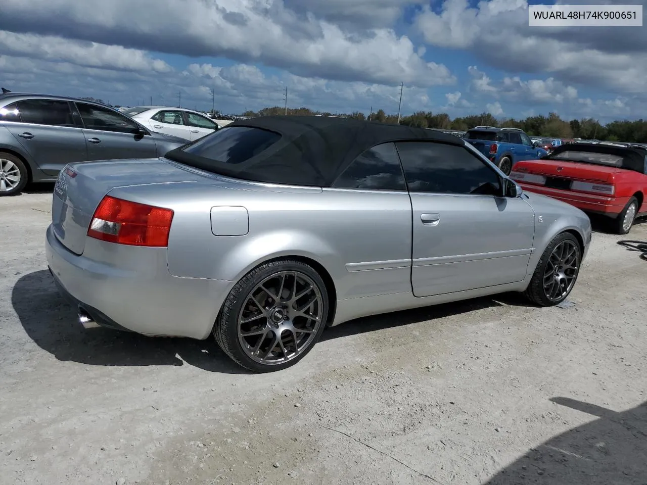 2004 Audi S4 Quattro Cabriolet VIN: WUARL48H74K900651 Lot: 78488794