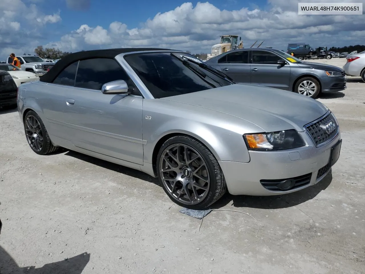 2004 Audi S4 Quattro Cabriolet VIN: WUARL48H74K900651 Lot: 78488794