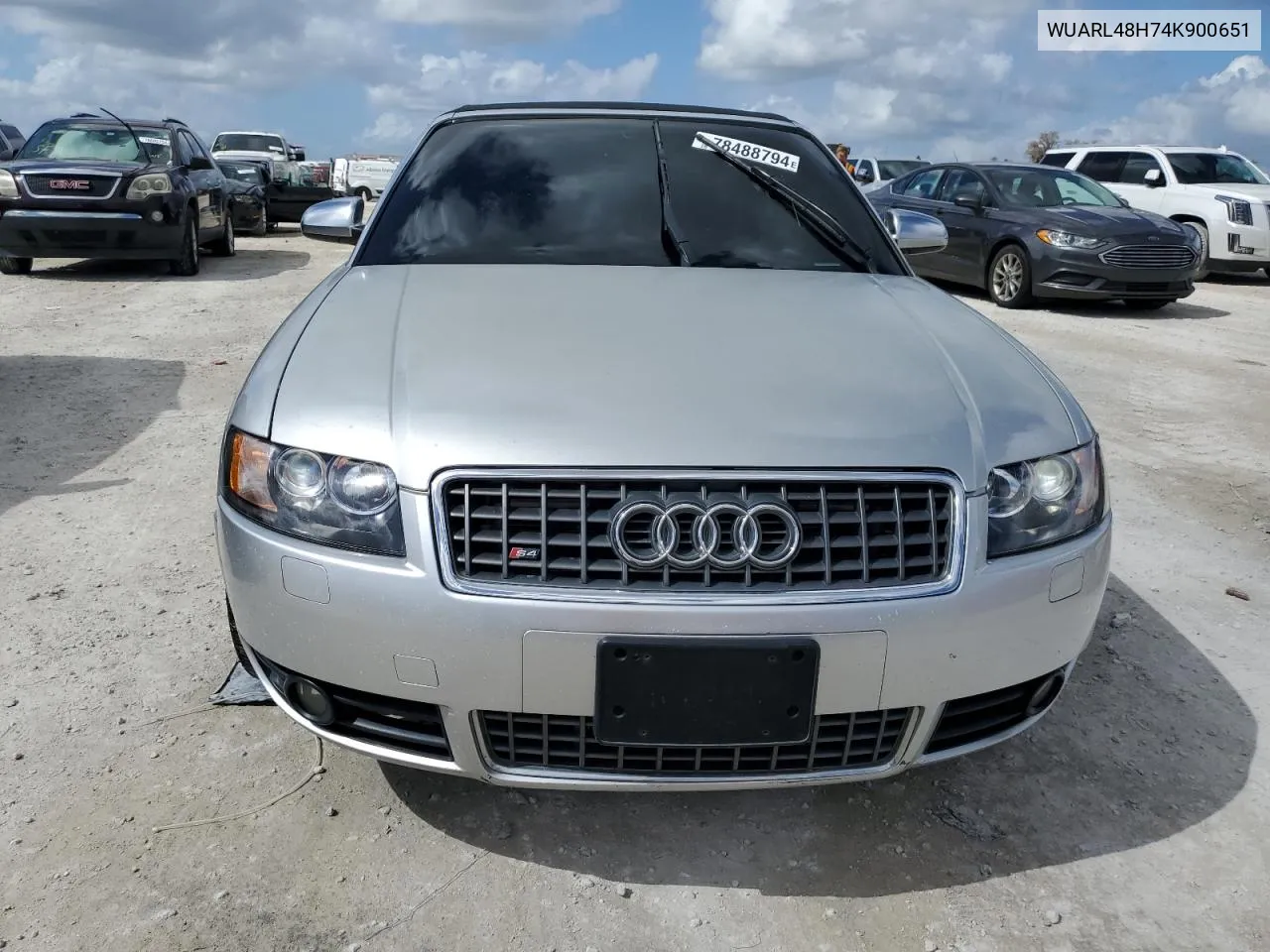 2004 Audi S4 Quattro Cabriolet VIN: WUARL48H74K900651 Lot: 78488794