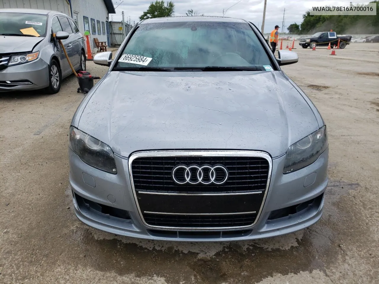 2006 Audi S4 Quattro VIN: WUAGL78E16A700016 Lot: 66925984