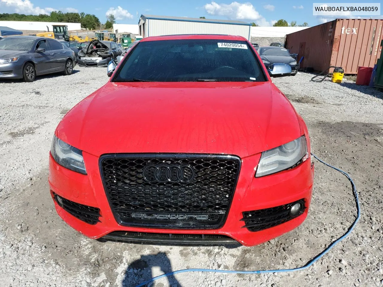 2011 Audi S4 Premium Plus VIN: WAUBGAFLXBA048059 Lot: 74020054