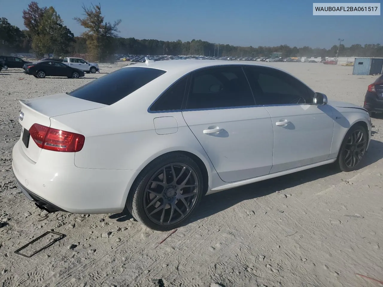 2011 Audi S4 Premium Plus VIN: WAUBGAFL2BA061517 Lot: 78107964