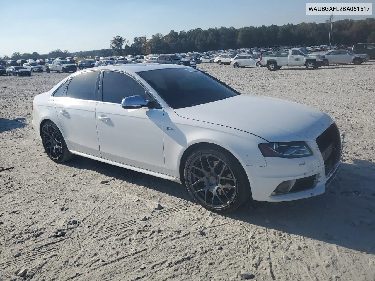 2011 Audi S4 Premium Plus VIN: WAUBGAFL2BA061517 Lot: 78107964