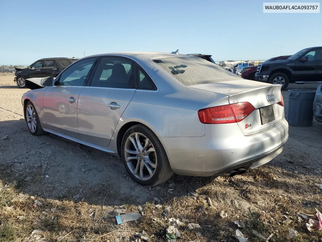 2012 Audi S4 Premium Plus VIN: WAUBGAFL4CA093757 Lot: 77541584