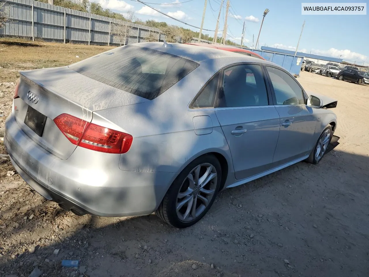 2012 Audi S4 Premium Plus VIN: WAUBGAFL4CA093757 Lot: 77541584