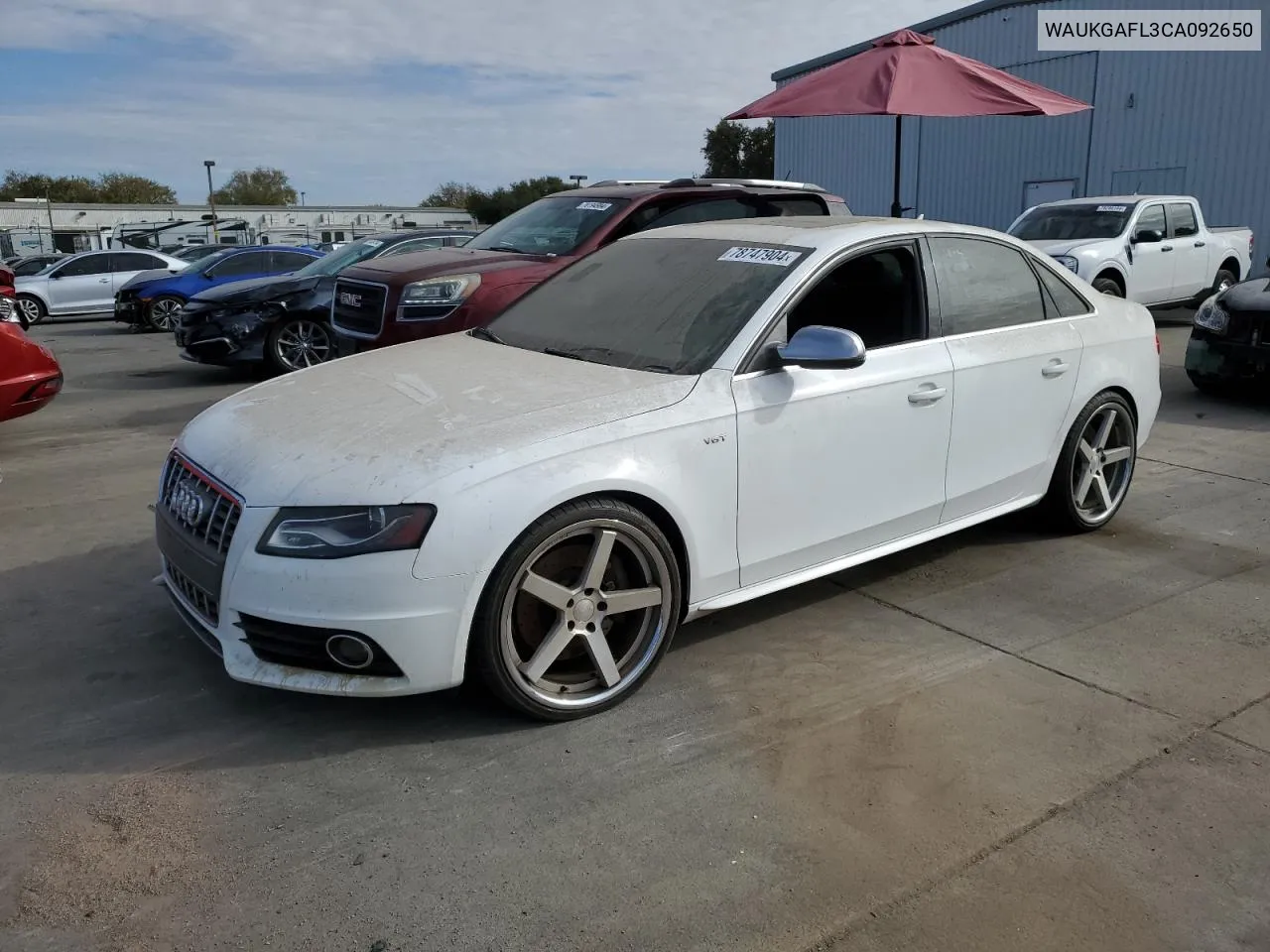 2012 Audi S4 Prestige VIN: WAUKGAFL3CA092650 Lot: 78747904