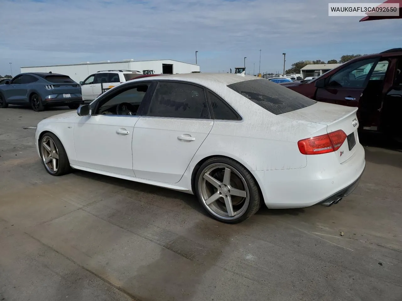 2012 Audi S4 Prestige VIN: WAUKGAFL3CA092650 Lot: 78747904