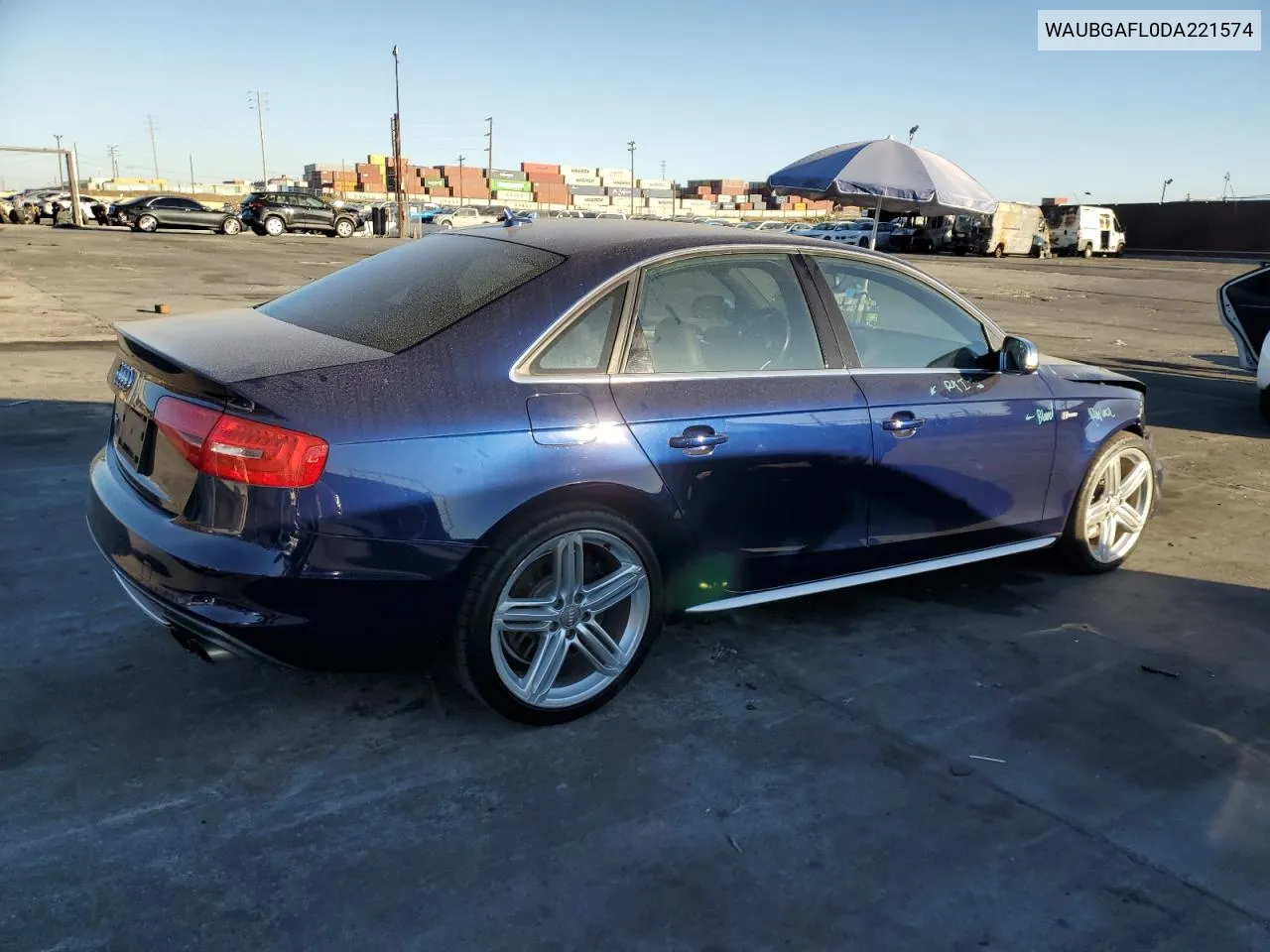 2013 Audi S4 Premium Plus VIN: WAUBGAFL0DA221574 Lot: 78645624