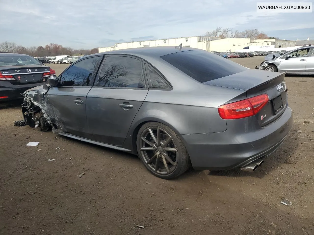 2016 Audi S4 Premium Plus VIN: WAUBGAFLXGA000830 Lot: 78320674