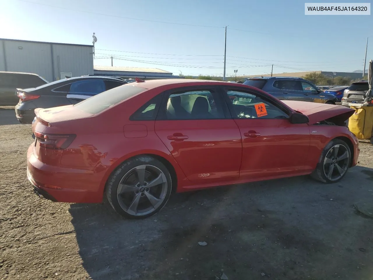 2018 Audi S4 Premium Plus VIN: WAUB4AF45JA164320 Lot: 74092004