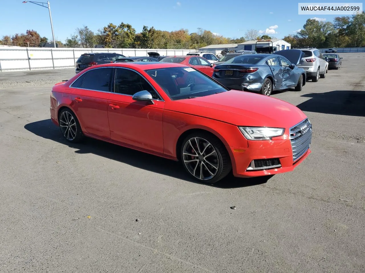 2018 Audi S4 Prestige VIN: WAUC4AF44JA002599 Lot: 76480454