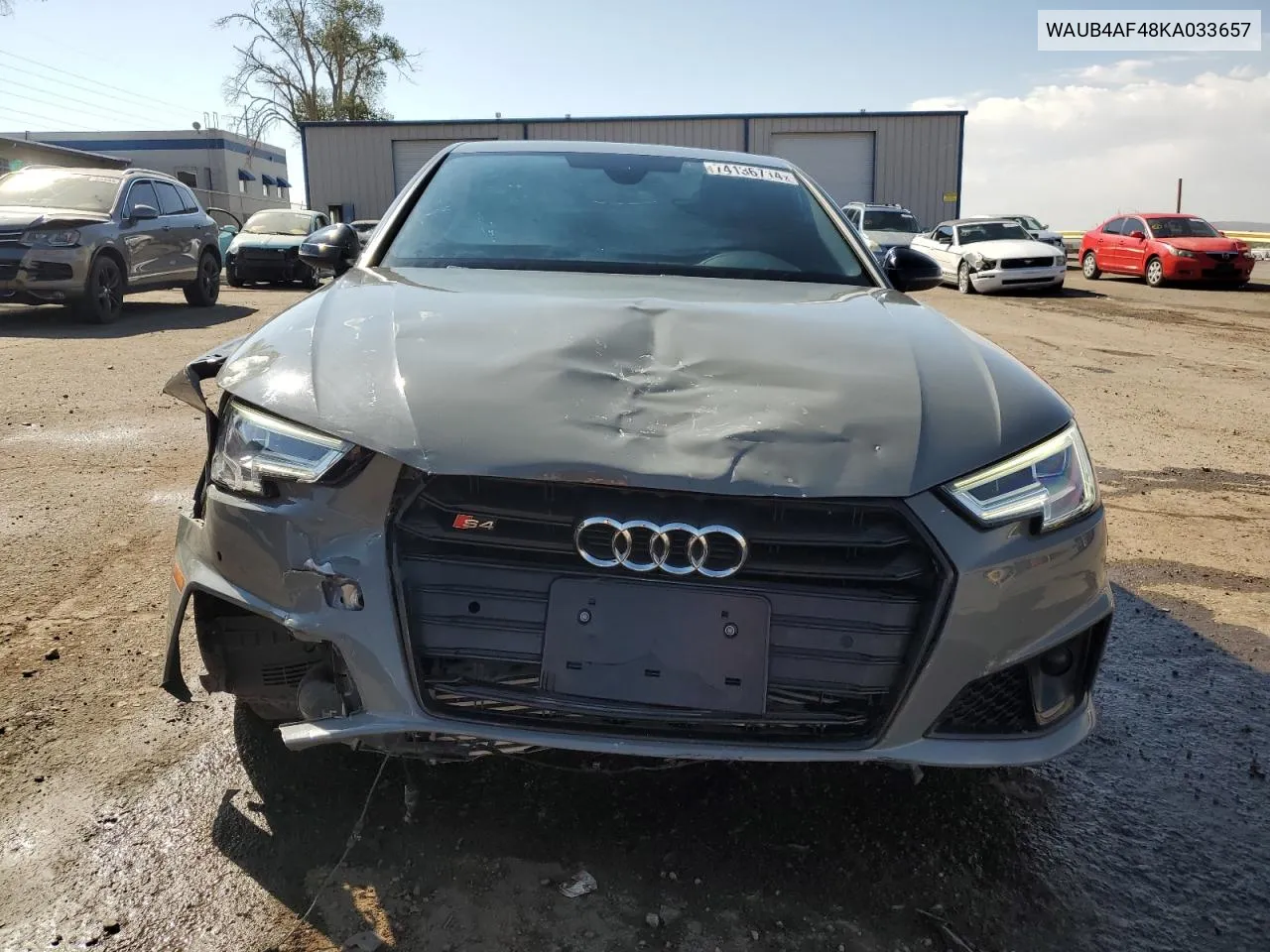 2019 Audi S4 Premium Plus VIN: WAUB4AF48KA033657 Lot: 74136714