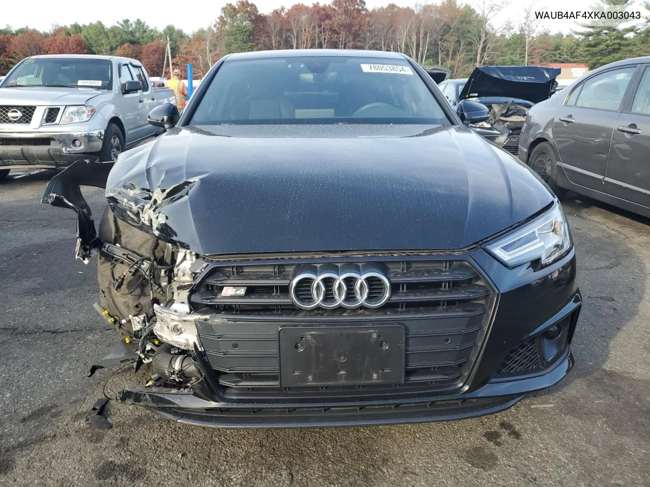 2019 Audi S4 Premium Plus VIN: WAUB4AF4XKA003043 Lot: 78053854