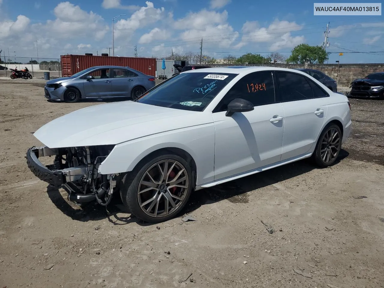 WAUC4AF40MA013815 2023 Audi S4 Prestige