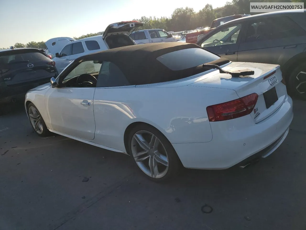 2012 Audi S5 Prestige VIN: WAUVGAFH2CN000753 Lot: 70626164