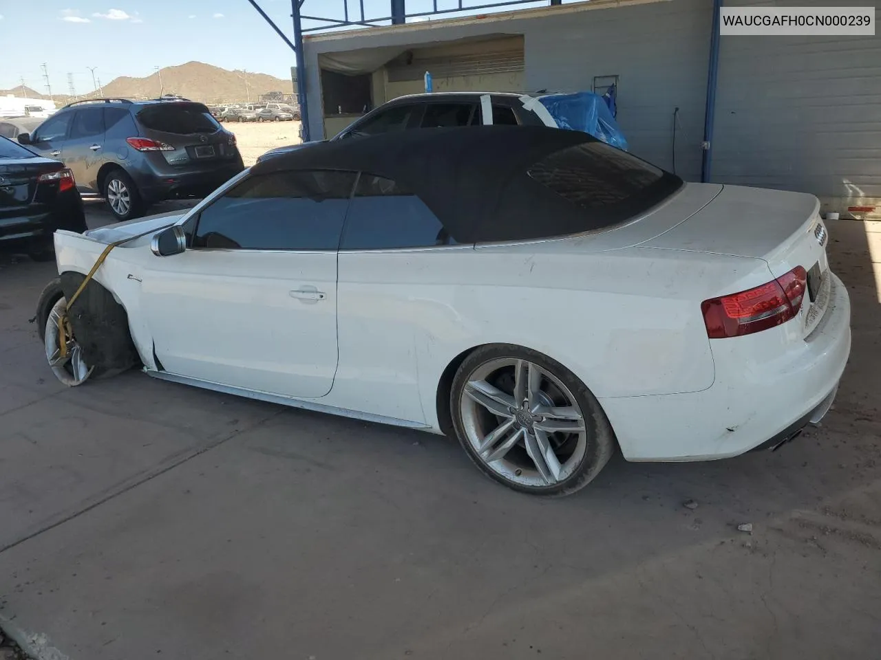 2012 Audi S5 Premium Plus VIN: WAUCGAFH0CN000239 Lot: 73031974